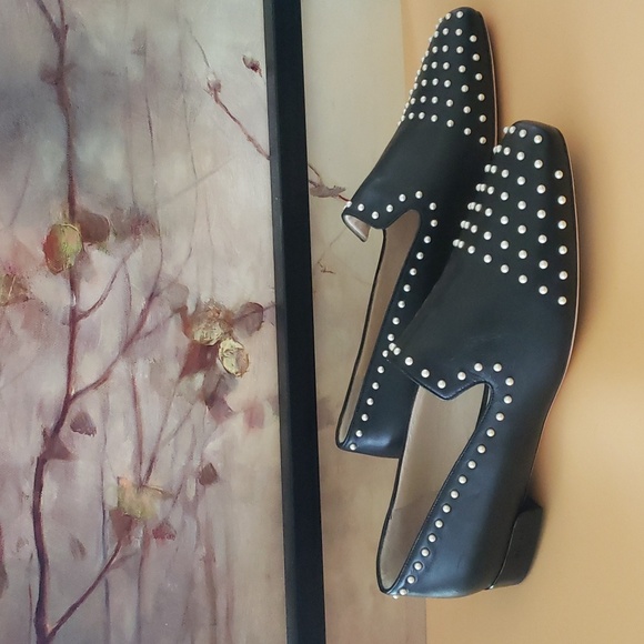 Jimmy Choo Black Studded Flats - Picture 2 of 9